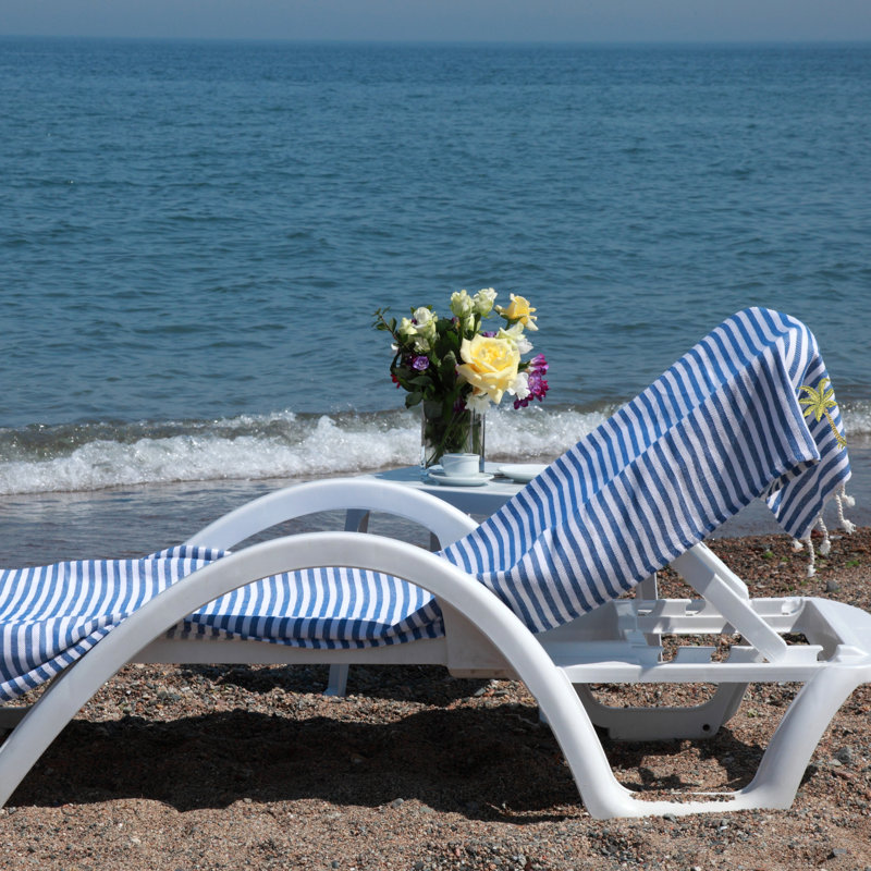 Serviette de plage amusante au soleil 100% coton Pestemal, Bleu océan