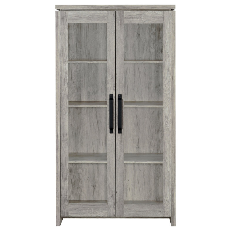 Myerson Grey Driftwood 2-Door Engineered Wood Tall Cabinet