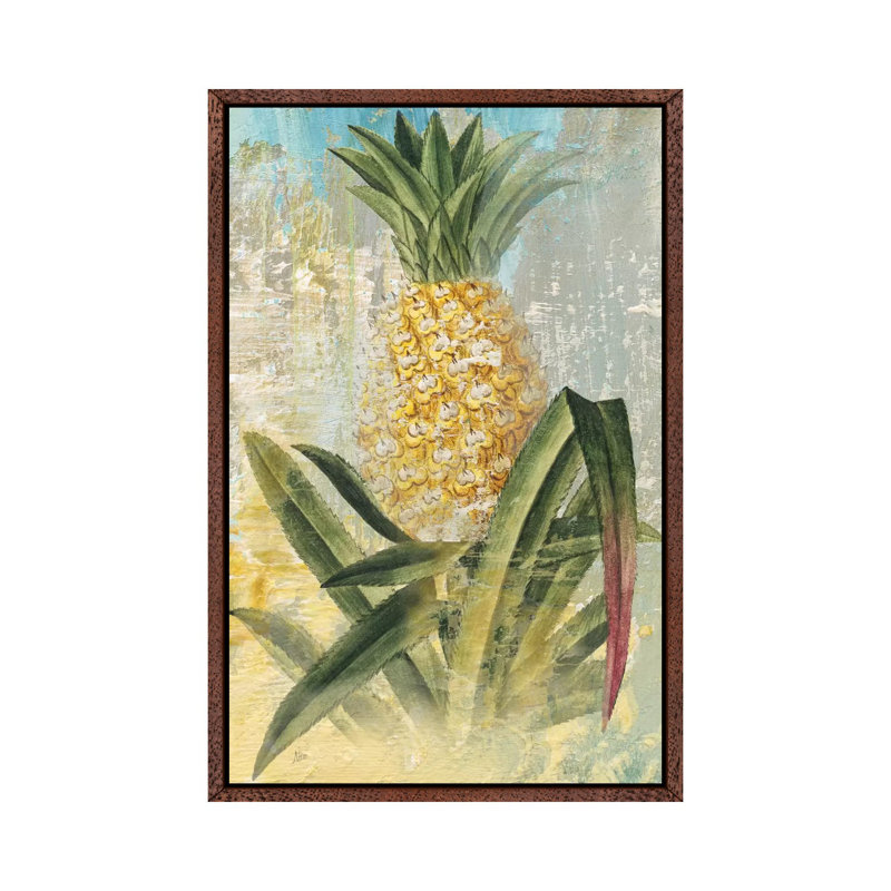 Botanical Pineapple by Nan - Painting on Canvas, 66.04 cm H x 45.72 cm W, Classic Wood Framed Canvas