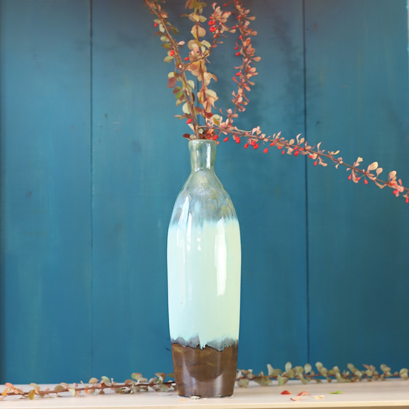 Vase en céramique ClayBarn H 20,5 po H Verde, Vert / Brun