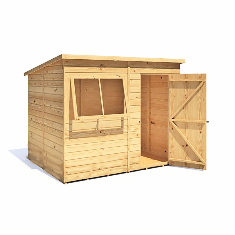 Perugia 8 Ft. W x 6 Ft. D Shiplap Pent Shed, Yes