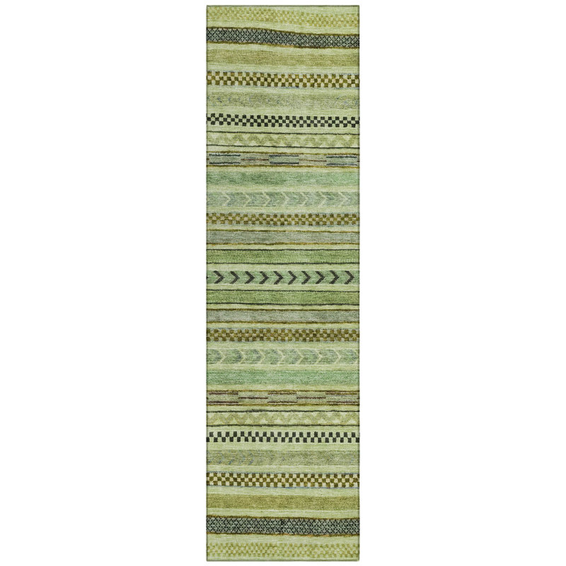 Luthyra Aloe Washable Indoor-Outdoor Rug - , 2'3" x 7'6"