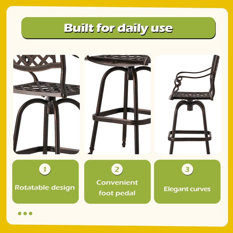 Outdoor 29.25 " H Patio Stool