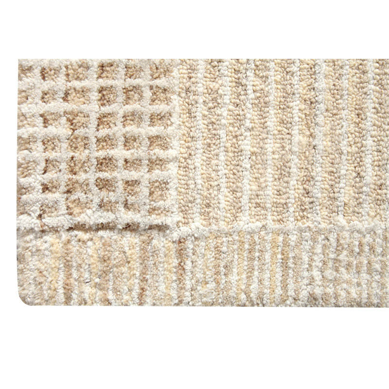 Zahi Handmade Wool Abstract Area Rug, Rectangle 5' x 8'