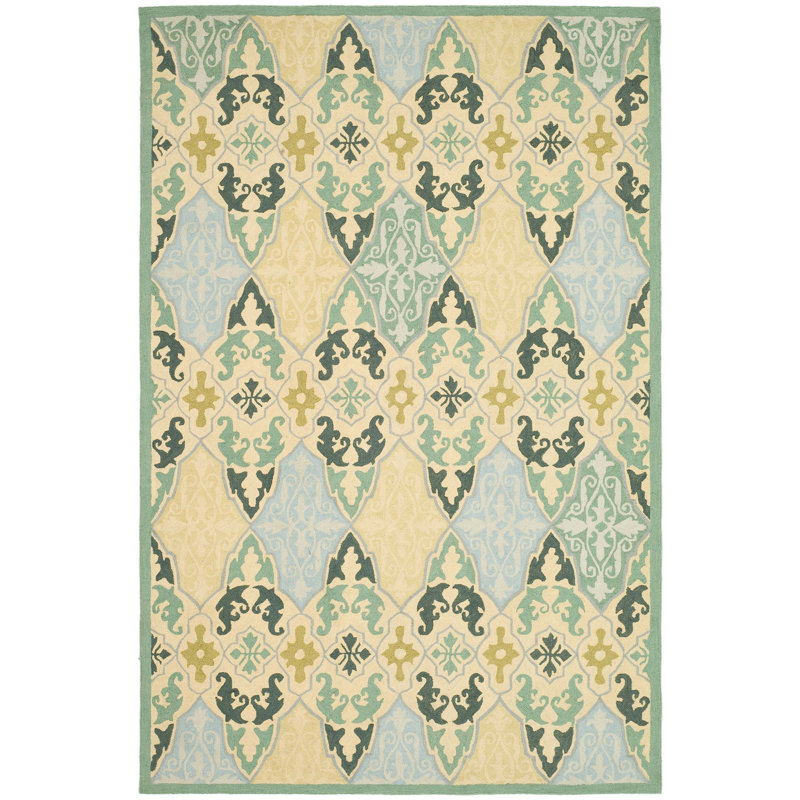 Helena Hand-Hooked Wool Ivory Area Rug, Rectangle 2'9" x 4'9"