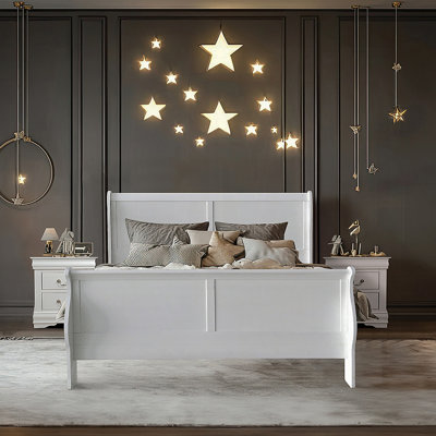 Louis Philippe III White Finish Queen Bed