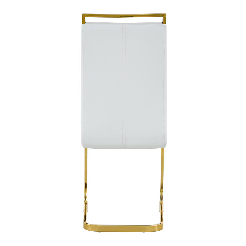 Chaises de salle à manger Nuvren, Gold, White