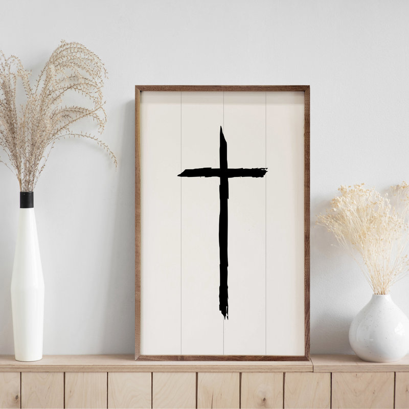 " Black Cross White ", 10" W x 16" H