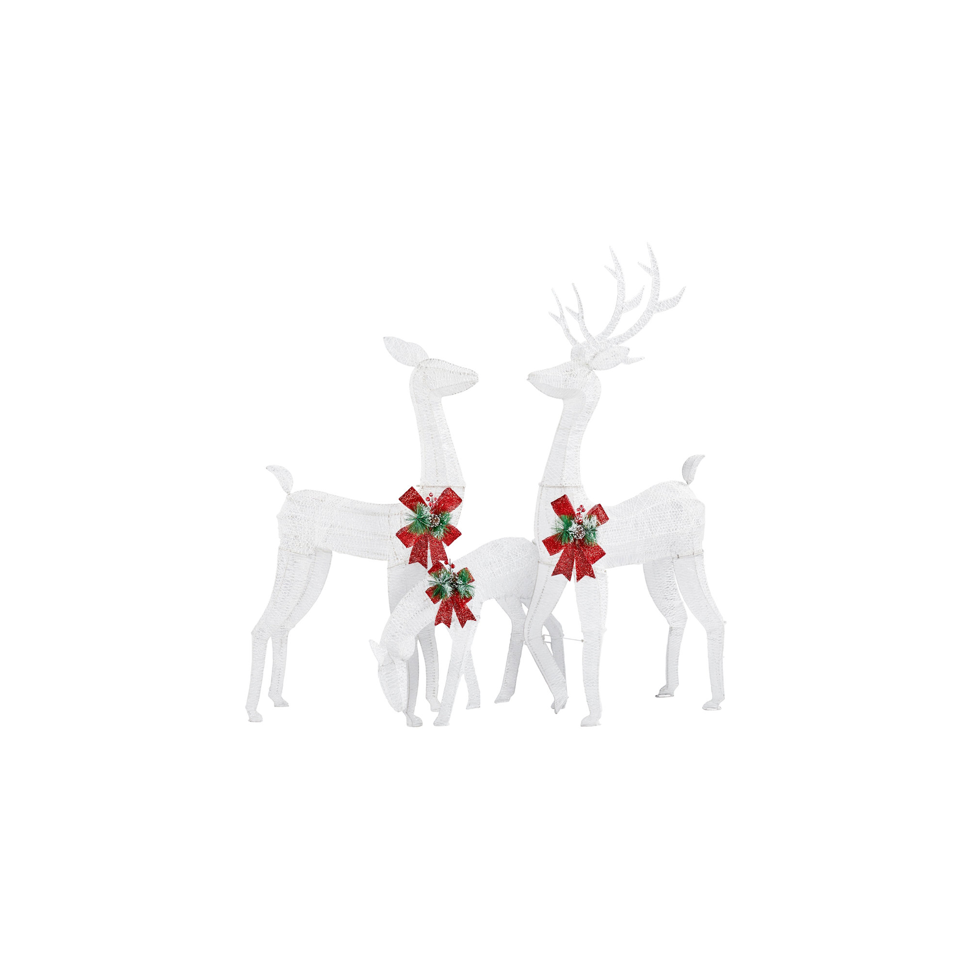 3-piece Christmas Reindeer Set, White