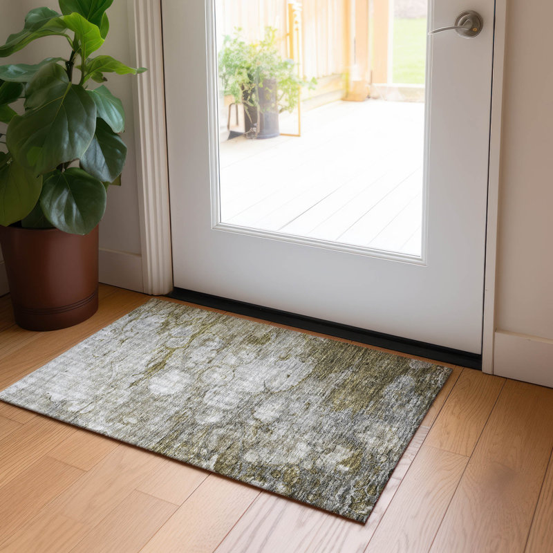 Rawa Washable Abstract Indoor / Outdoor Rug, Rectangle 1'8" x 2'6"