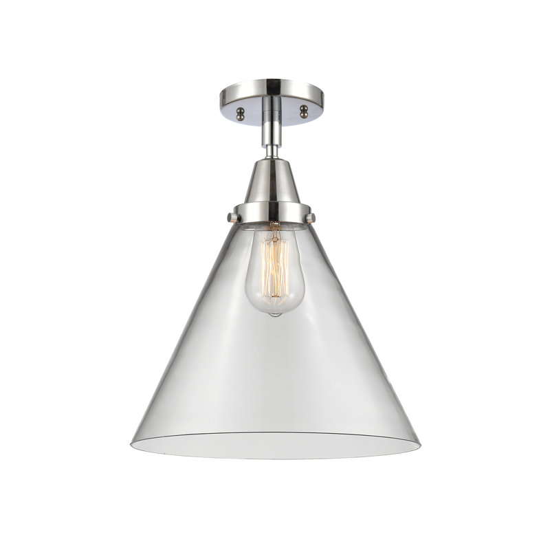 Plafonnier en verre, DEL, Non, Chrome poli