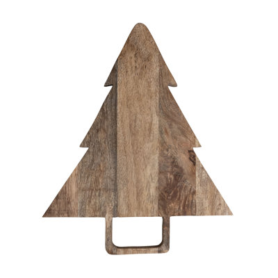 Mango Wood Tree-Shaped Cheese/Cutting Board With Handle