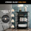 Modern Audio Cabinet With 4 Tier Glass Shelf-1563042199