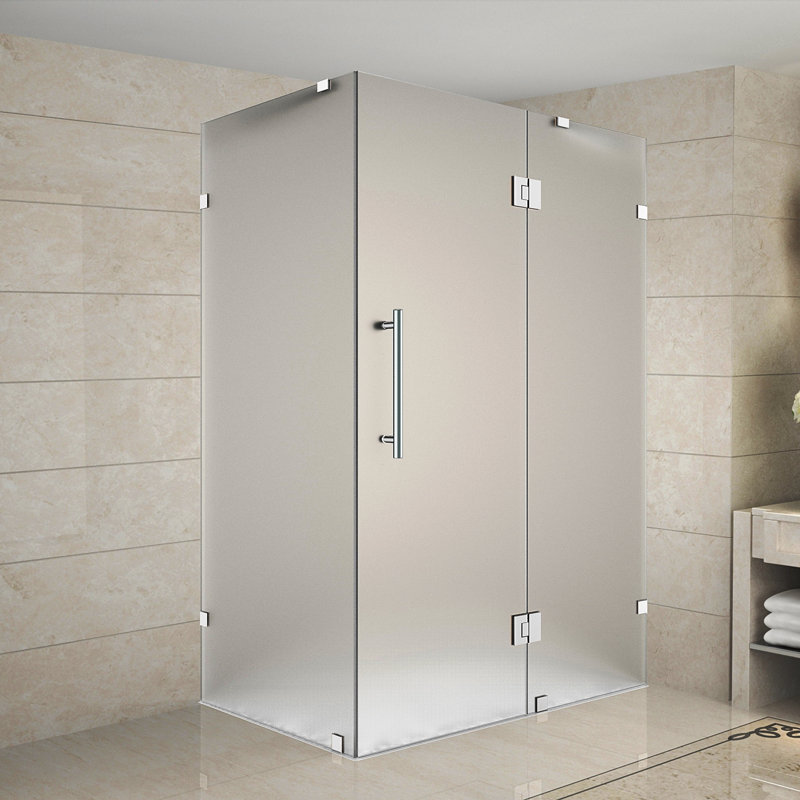 Cabine de douche à charnière rectangulaire Avalux, Chrome, l 42 po x H 72 po