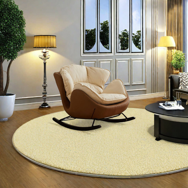 Chaise berçante ergonomique, Brun, Beige