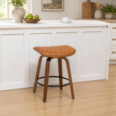 Tabourets de bar pivotants en similicuir Gerald