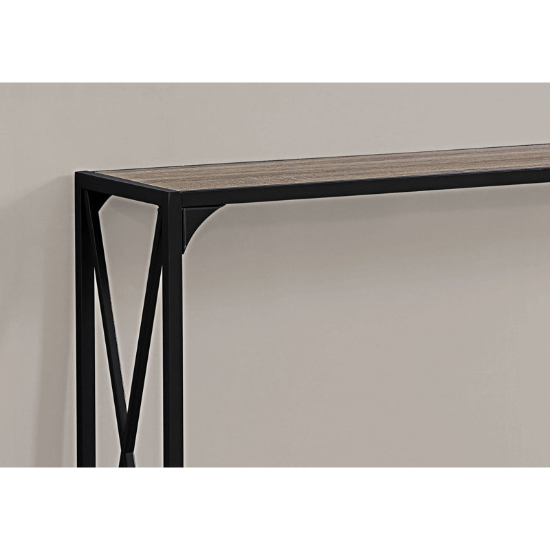 Table d'appoint Callis, console, vestibule, étroit, canapé, salon, chambre à coucher, métal, stratifié, Taupe foncé