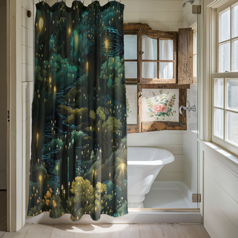 Enchanted Woods - Rideau de douche Premium, H 74 po x l 71 po