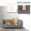Lit surélevé gris pour petits et moyens chiens avec coussin amovible et antidérapant