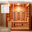 Sauna en bois hybride pour 3 à 4 personnes, infrarouges lointains et à vapeur, saunas traditionnels à double système, 3 kW / 4,5 kW, 10 éléments chauffants et cuisinière, haut-parleur, barre à oxygène, seau d'eau, roches, cèdre rouge