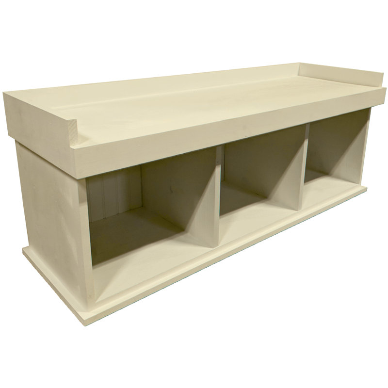 Everdeen Solid Wood Storage Bench, Cream
