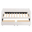 Lit de jour simple beige avec support pour le dos ergonomique et 2 tiroirs - Tête de lit à rayures classique pour une chambre à coucher élégante-205062390