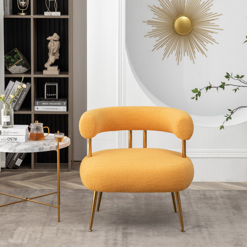 Upholstered Barrel Chair, Yellow