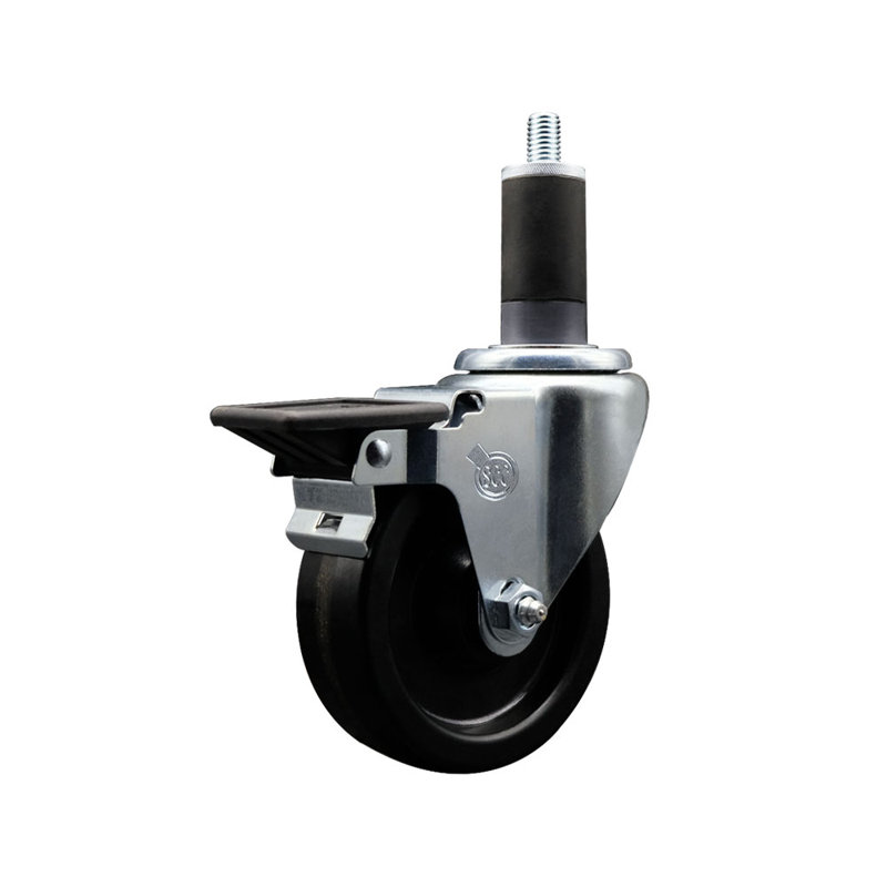Phenolic Swivel Expanding Stem Caster with Brake SCC PLB 4" x 1-1/4"