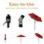 Parasol de marché de 7,5 pi avec inclinaison et manivelle - Orange brûlé Allport-1392166004-1434130480