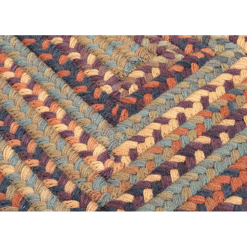 Handmade Multicolor Braided Wool Floral Area Rug 7' x 9'