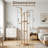 Solid Wood Rotating Coat Rack With 3 Shelves And 9 Hooks, Freestanding Heavy Duty Coat Tree For Entryway, Living Room, Bedroom, Organizer For Coats, Bags, And Accessories-1402402175