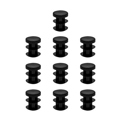 Outwater Plastic 1/2" Dia. Round Insert End Caps For Tubing, Finishing Plug For Round Tubing Chair Glide, Floor Protector, Fits Multi Gauge Tubing, USA Made, 10 Pack
