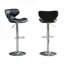 Ensemble de 2 tabourets de bar pivotants réglables noirs avec base Airlift et chrome, rembourrés-1998560899