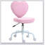 Chaise de bureau en forme de cœur Heart Love avec dossier réglable avec hauteur réglable et roulettes pivotantes à 360 °, rose