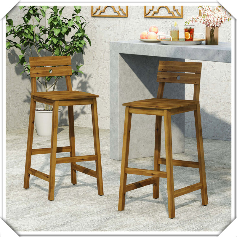 Set Of 2 Bar Stool Sturdy Durable Stylish Practical Versatile Functional Compact
