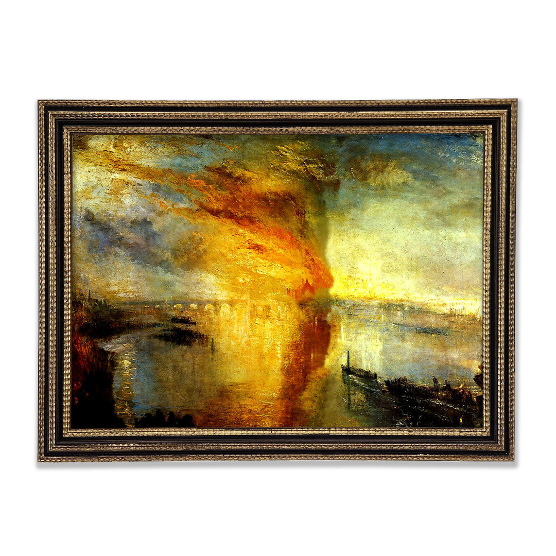 Joseph Mallord Turner Feuer im Parlamentsgebäude 1834 Gerahmter Druck