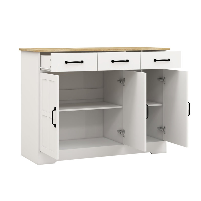 Storage Sideboard With 3 Drawers And 3 Doors