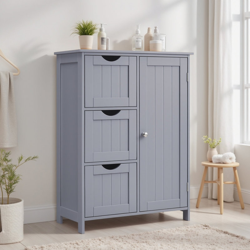 Armoire de rangement autoportante avec tablettes réglables Laken
