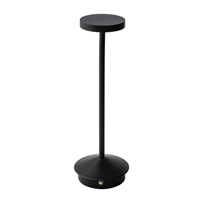 Lampe de bureau rechargeable sans fil USB-C à DEL Orbit, 5200 mAh à pile avec 3 températures de couleur 2700K-3000K-3500K et touche tactile marche / arrêt et gradation en noir