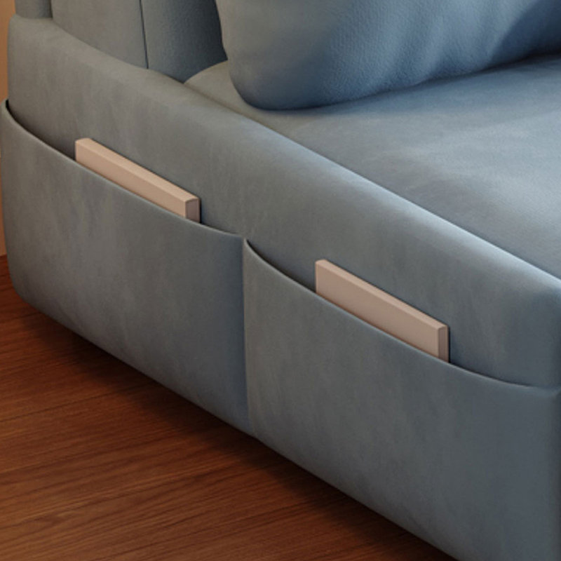 Coussin convertible 35,43 po en polyester bleu, 33.86"H x 35.43"L x 32.28"W