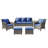 A Three-Seater Sofa + Two Armchairs + Two Footstools