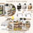 Extendable Folding Dining Table & Kitchen Island with Power Outlet, Drawers, Hooks and Wheels-789227301