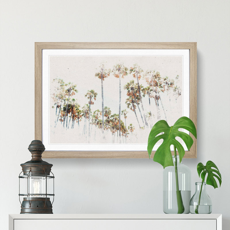 Palm Trees in Sri Lanka - Framed Print, 33cm H x 45cm W x 2cm D, Oak Framed