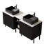 Meuble-lavabo double autoportant 60 po avec lavabo 60 po, 2 armoires de rangement rayées 24 po + tablette ouverte amovible 12 po, 2 vasques rectangulaires avec comptoir blanc Carrara-1076962790