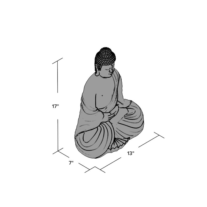 Large Japanese Sitting Buddha Figurine