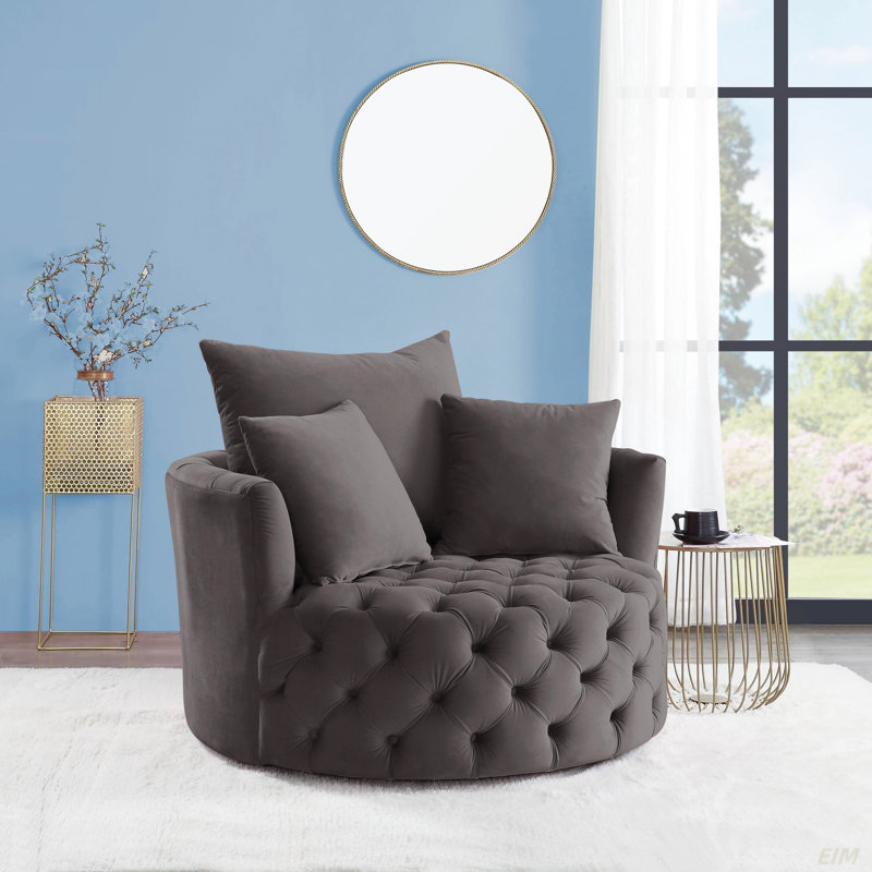 Fauteuil d'appoint pivotant Habak, Gris