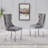 Glass Top Metal Base Dining Table With 4 Velvet Dining Chairs,5 - Piece Pedestal Dining Set-106913219-106913215