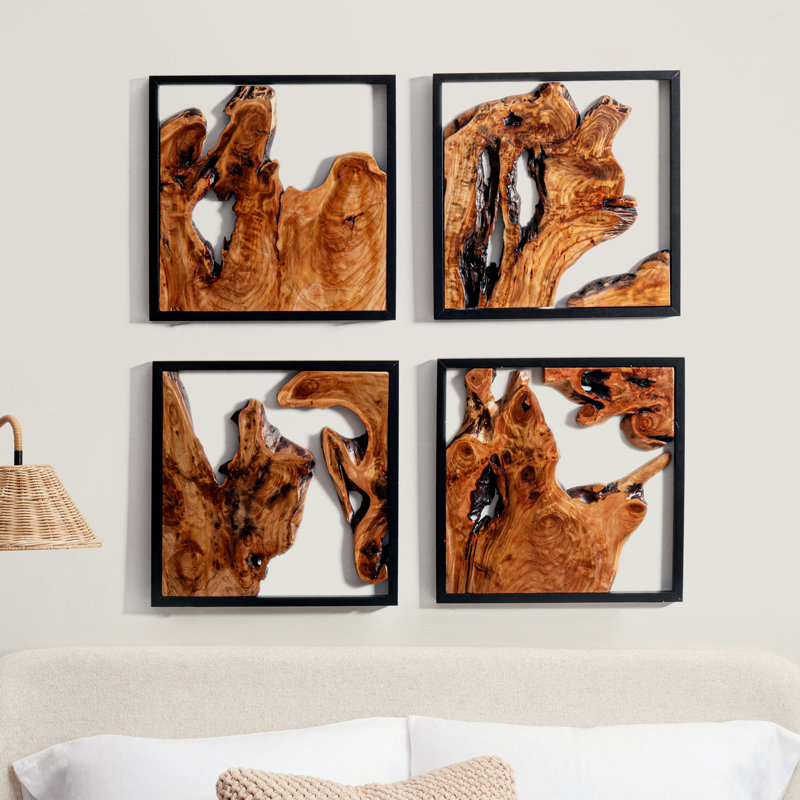2 Pieces Rustic Cedar Wood Wall Decor