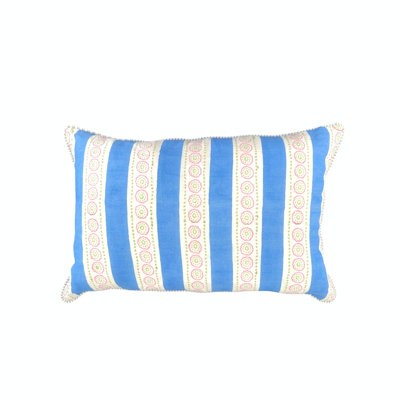 Malhaar Linen Pillow Cover - Blue