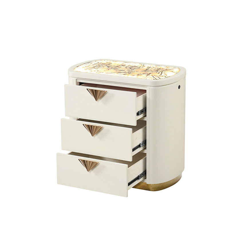 Table de chevet, table de chevet 3 tiroirs de style moderne